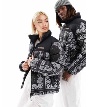 Coats & Jackets by Napapijri Jacket upgrade: check Paisley print High collar Zip fastening Logo patch to chest Side pockets Regular fit Unisex styleSold By: Asos