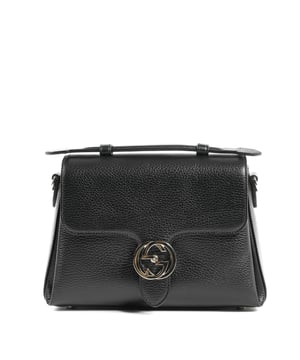 Gucci Interlocking Leather bag with chain 510302 CAO0G 1000
  Color: Black
  Composition: 100% Leather
  Measures: 26x22x11 cm
  Made in Italy
  Iconic Gucci interlocking logo
  Elegant and timeless design
  Chain strap adds sophistication
Material: 100% LEATHER