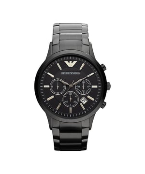 Herenhorloge Emporio Armani AR2453 EAN 4051432503580 zwart geïoniseerd. Dit horloge is voorzien van een datumvenster, chronograaffunctie en een Japans Quartz-uurwerk van hoge kwaliteit.