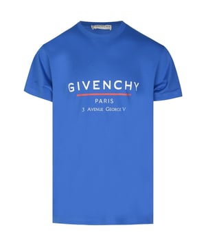Presentamos la camiseta azul de Givenchy: !el complemento perfecto para tu guardarropa! Esta camiseta azul ofrece una opcion comoda y elegante para cualquier ocasion informal. Su corte extragrande es a la vez moderno y favorecedor, lo que la convierte en una prenda imprescindible para las personas que van a la moda. !Eleva tu estilo con Givenchy!, Marca de Givenchy, Logotipo de direccion, Camiseta con cuello redondo, Logotipo en el frente, 100 % algodon, Ropa urbana, Corte extragrande, Camiseta azul