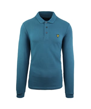 Lyle & Scott Polo Liso Manga Larga Verde Hombre Algodón Top LP400VTR Z600