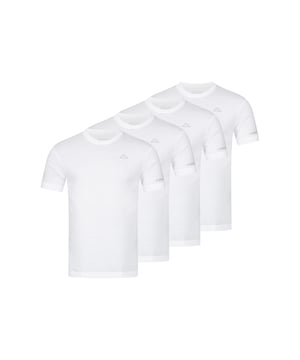 Kappa 4er Set T-Shirt BASIC, Logo in Weiß auf Brusthöhe, Regular Fit (locker und lässiger Schnitt), Rundhals, 100% Baumwolle, Pflegehinweis Maschinenwäsche bei 30°C