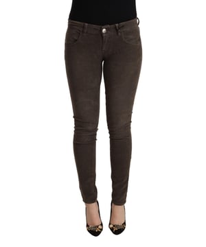 Merk: ACHT  
Staat: Brandnieuw met labels  
Materiaal: Katoen  
Kleur: Bruin  
Stijl: Lage taille skinny denim  
Sluiting: Rits  
Logo details  
Materiaal: Katoen  