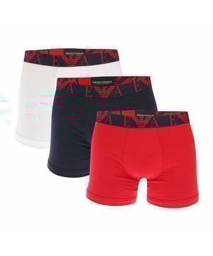Mens Emporio Armani 3 Pack of Boxers in multi colour.- Branded elasticated waistband.- Stretch fabric.- 95% Cotton  5% Elastane.XS = 27-29inS = 30-32inM = 32-34inL = 34-36inXL = 37-39inXXL = 39-41in- Ref: 11147371575236We regret that underwear is non-returnable due to hygiene reasons.