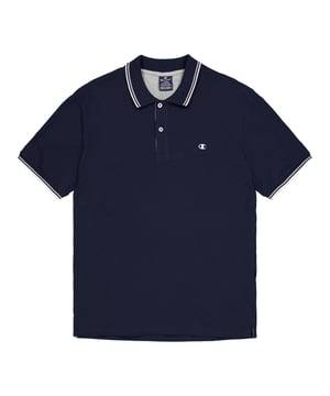 Poloshirt met korte mouwen, platte gebreide kraag, knoopsluiting en logoprint van zacht katoen.
