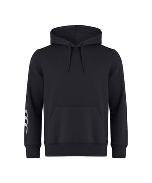 Material: 55% Cotton, 45% Polyester. 300gsm. Design: Logo. Hood Features: Drawcord, Grown On Hood, Lined. Drop Shoulder, Seamed Shoulders. Hem: Ribbed. Neckline: Hooded. Sleeve-Type: Long-Sleeved. Cuff: Ribbed. Pockets: Pouch Pocket. Fastening: Pull Over.