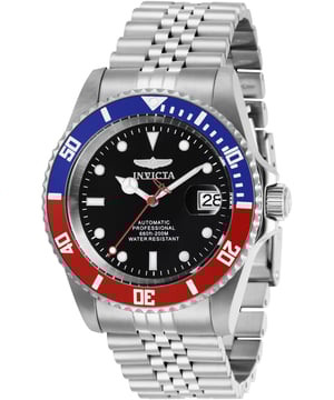 De Invicta 29176 heeft een roestvrijstalen horlogekast van 42 millimeter met een zwarte wijzerplaat.
Dit model wordt aangedreven door een accuraat Automatisch uurwerk.
20 bar waterdicht.
Dit model is onderdeel van de Invicta Pro Diver collectie.

Inclusief 2 jaar garantie.