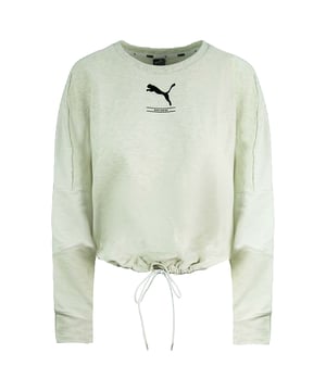 Puma entspannte Passform Nu-Tility Crewneck Langarm Weiße Frauen Sweatshirt 581378 19