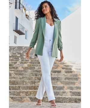 Elevate your blazer edit
Cut for an on-trend relaxed fit
Chic ruched sleeve detail
Flattering single-breasted fastening
Style with jeans or wide-leg trousers for effortless chic
Slip over dresses for special occasions