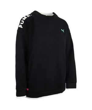 Puma Klassiek Logo Chase Crew Hals Grafische Print Vrouwen Zwart Sweatshirt 576812 01
