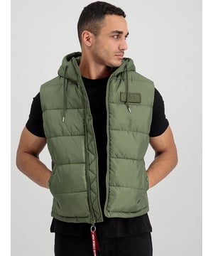 Alpha Industries Weste | Kapuzensteppweste FD Obermaterial: Polyester-Taffeta Normaler Schnitt Klettverschluss auf der linken Brust Verstellbare Kapuze RBF-Schlüsselanhänger am Reißverschluss Außenmaterial: 100% Polyester Futter: 100% Nylon