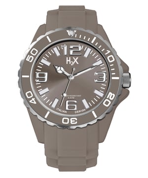 H2x women's sg382dg2 reef luminous water resistant grey soft rubber watch