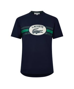 Mens Lacoste Monogram Print Regular Fit Cotton T-shirt - Heavy cotton jersey with a fabulous drape - Regular fit  straight cut - Classic embroidered crocodile on breast - Ref: TH1415-166
