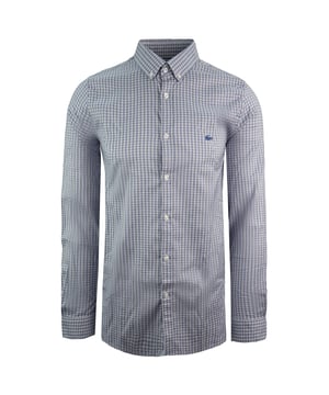 Lacoste Slim Fit Lange Mouwen Heren Blauw Geruit Overhemd CH0401 CC3