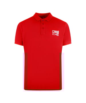 Bleiben Sie bequem und modisch in diesem Poloshirt der Cavalli-Klasse., Kragen, Kurze Ärmel, 100 % Baumwolle, Normale Passform, Fällt der Größe entsprechend aus, Rotes Polo