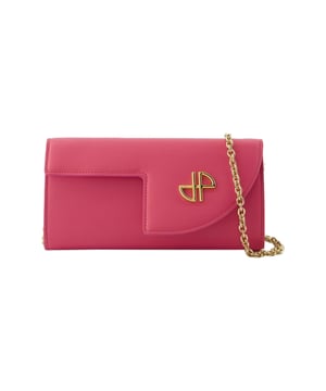 Shoulder strap : 58 cm. Worn crossbody - one shoulder chain. Material : smooth calfskin. Colours: PINK - PINK. Fit: true to size - Sizing: European. Closure : flap with magnetic clasp. Interior : One zipped pocket, one flat pocket. width: 40mm, length: 210mm, height: 110mm