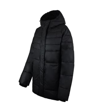 Step out in style and warmth with the Hunter Intrepid Women's Black Mid Puffer Coat. This mid-length puffer coat is designed to provide a perfect balance of fashion and functionality, ensuring you stay cozy during colder weather.

Key Features:

 Mid-Length Design:  The mid-length silhouette offers a versatile and contemporary style, providing ample coverage to keep you warm while maintaining a chic appearance.

Insulating Material:  Crafted with insulating materials, the puffer coat is designed to retain heat and keep you comfortable in chilly temperatures.

Black Color:  The classic black color adds a timeless and sophisticated touch to your winter wardrobe, allowing for easy coordination with various outfits.

Quilted Detailing:  The quilted pattern not only enhances the coat's visual appeal but also helps distribute insulation evenly, ensuring a cozy and snug fit.

Full-Length Zipper Closure:  The full-length zipper closure provides ease of wear and adds an extra layer of protection against the cold.

Removable Hood:  Some models may feature a removable hood, allowing you to customize your look and adapt to different weather conditions.

Adjustable Features:  Look for adjustable elements such as a cinched waist or adjustable cuffs, providing flexibility in fit and silhouette.

Functional Pockets:  Deep and functional pockets offer practical storage space for essentials and keep your hands warm during colder days.

Hunter Branding:  Subtle Hunter branding may be present, reflecting the brand's commitment to quality and style.

Stay on-trend and cozy during colder seasons with the Hunter Intrepid Women's Black Mid Puffer Coat — a versatile and stylish addition to your winter outerwear collection.