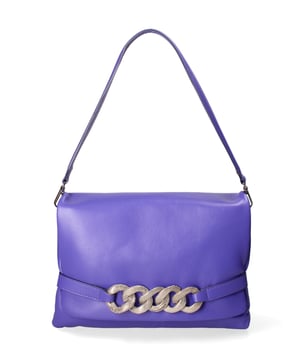 Bolso bandolera para mujer. El cierre es con botón magnético. Los bolsillos internos son uno con cremallera y otro abierto. Los bolsillos externos están ausentes. La bandolera es ajustable y extraíble en piel. El mango es de piel. Hay un compartimento interno. El material exterior es piel auténtica tipo dólar. Internamente está forrado en tejido 70% algodón - 30% poliéster. Medidas: 31,5x22,5x10 cm. Hecho en Italia