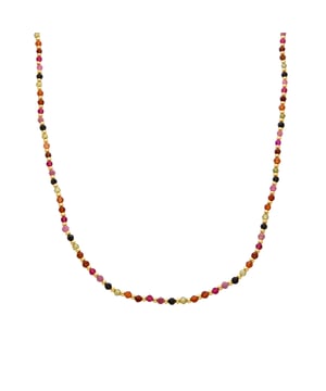 Collar Irfoa de Cristal Multicolor acabado oro 18k. África Moda te sumerge en un mundo de colores vibrantes, texturas exquisitas y diseños artesanales que reflejarán la esencia de tu espirítu.