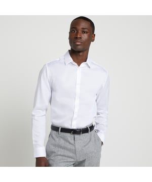 Premium Egyptian cotton, Slim fit, Easy iron finish, Collared, Long sleeve, Cuffed, Button fastening