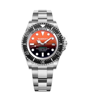 Bobroff BF0004BNE - Reloj para hombre automático acero inoxidable• material: acero inoxidable• cristal: saphir• pulsera: acero inoxidable• correa: plata naranja• resistencia al agua: 1000 m (100 ATM)• tamaño de la caja: 44 mm