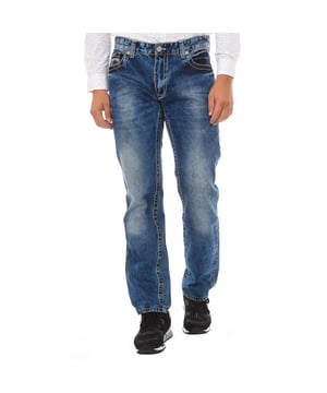Galvanni jeans.  
Kleur blauw  
Knoopsluiting.  
Ritssluiting.  
Twee zijzakken en twee achterzakken.  
Stiksels in dezelfde kleur.  
Sterk stof.  

Samenstelling: 97% Katoen, 3% Elastaan  

Maximaal wassen op 30º.  
- Niet bleachen.  
- Niet chemisch reinigen.  
- Strijken toegestaan.  
Samenstelling: 97% Katoen, 3% Elastaan  
Verzorging:  
Maximaal wassen op 30º.  
- Niet bleachen.  
- Niet chemisch reinigen.  
- Strijken toegestaan.