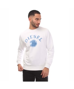 Heren Diesel S-Gir 9-4 Sweatshirt in wit.- Geribde ronde hals.- Geribde manchetten en zoom.- Logo op de voorkant.- Regular fit.- 100% katoen.- Ref: A16949RIAJH100