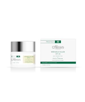 skinChemists Wrinkle Killer Sun Protection Day Moisturizer SPF 30 es una fórmula hidratante y protectora que combina belleza limpia y bienestar. Enriquecida con ingredientes como el Jugo de Hoja de Aloe Barbadensis y el Hialuronato de Sodio, suaviza y rellena la piel a la vez que proporciona protección solar FPS 30. Esta crema hidratante favorece un cutis sano y calmado, por lo que es un complemento perfecto para su rutina de cuidado de la piel.