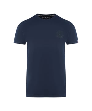 Aquascutum London Tonal Aldis Logo Navy Blue T-Shirt. Step out looking sharp in the Aquascutum Logo Blue T-Shirt. Showcase your style while sporting the iconic brand logo and make a bold statement wherever you go! Stand-out in luxury and feel the extraordinary quality that Aquascutum promises.. Embrioidered Tonal Aldis Logo On left Chest. 100% Cotton, Regular Fit, Fits True To Size. Crew Neck Tee, British Flag Badge On Left Sleeve, Blue Tee. Style Code: T01023 85