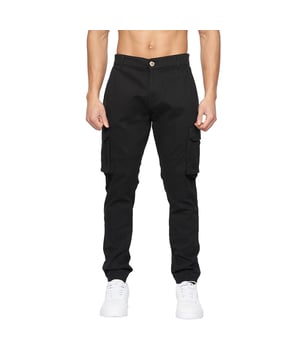 98% Cotton, 2% Elastane. Design: Plain. Fastening: Button, Zip Fly. Fabric Technology: Durable, Stretch. Belt Loops. Pockets: 2 Side Pockets, 2 Cargo Pockets, 2 Back Pockets, Flap Closure, Concealed, Buttoned. Hem: Ribbed.
