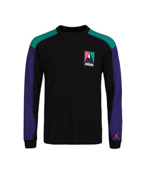 Nike Jordan Logo Crew Neck Black Mens Winter Utility Termal Top CT3382 010