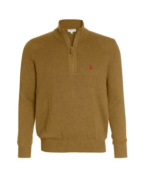 Hochwertiger und langlebiger Herren Pullover mit Reißverschluss von der Marke U.S. Polo Assn. – Passt perfekt auf die Jeans, den Anzug oder die Stoffhose- Für viele Anlässe geeignet - Pulli - Herren Troyer für Herbst / Winter und den Frühling