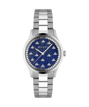 Model: YA1265043EAN: 7319035023070Movement: QuartzBracelet color: SilverWaterproofing: 50MDial color: BlueBracelet material: Stainless SteelDial diameter: 32 mmGender: WomenDisplay: AnalogueStyle: CasualCollection: Gucci