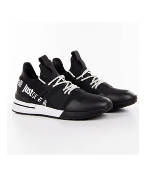 Sneaker Just Cavalli Roberto Homme Noir Synthétique. Authentischer Schuh der Marke Just Cavalli - Streetwear/Sportswear-Design von Just Cavalli - Just Cavalli für Herren, modisch und perfekt für den Alltag - Sneaker Just Cavalli in Schwarz passt perfekt zu Ihrem Rest des Kleiderschranks - bequemer synthetischer Stoff - klassische Schnürsenkel - Roberto - Synthetik