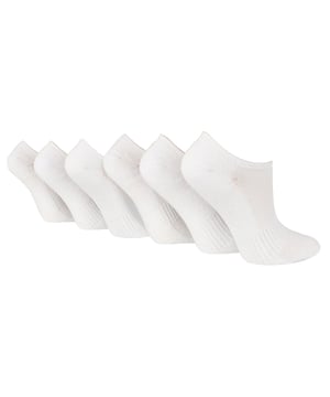 Verzorg je voeten moeiteloos tijdens trainingen of dagelijkse activiteiten met de Wildfeet half gedempte bamboe sportsokken. Deze sokken zijn ontworpen om prioriteit te geven aan het welzijn van uw huid en zorgen voor een comfortabele en irritatievrije ervaring. Deze sokken zijn gemaakt van een luxe bamboerijke mix en bieden een superzachte en zachte aanraking tegen uw huid. Het natuurlijke vermogen om geuren en bacteriën te weerstaan, zorgt voor langdurige frisheid. Bovendien helpen de thermoregulerende eigenschappen van bamboe een comfortabele temperatuur voor je voeten te behouden. Deze sokken zijn voorzien van met badstof gevoerde tenen, die een extra laag demping bieden voor ultiem comfort. De gedempte hielen en voetbedden zorgen voor extra bescherming, zodat elke stap voelt alsof je op wolken loopt. Met hun vochtafvoerende eigenschappen zorgen ze ervoor dat je de hele dag koel en droog blijft. Het gebruik van bamboe voor yams helpt het milieu, omdat het een snelgroeiende, duurzame en bodemvriendelijke plant is. Nog milieuvriendelijker: we hebben de kartonnen verpakking voor deze sokken gemaakt van gerecycled papier. Wild Feet is een assortiment sokken met coole ontwerpen, opvallende kleuren en eigenzinnige slogans - van mopshonden en pinguïns tot leeuwen en lama's! Kies uit een reeks stijlen voor heren en dames, van jurkjes tot sportsokken. Er zijn zelfs enkele sportieve stijlen beschikbaar! Deze sokken zijn verkrijgbaar in zwart of wit. Ze zijn verkrijgbaar in één maat: dames 37-42 EU, zijn gemaakt van 81% viscose (van bamboe), 17% polyester, 2% elastaan ​​en zijn wasbaar in de machine.