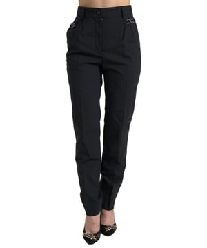 100% Auténtico Dolce & Gabbana  
Modelo: Pantalones ajustados  
Material: 98% Lana virgen 2% Elastano  
Color: Negro  
Cierre con cremallera  
Detalles con logo  
Hecho en Italia  
Material: 98% Lana virgen 2% Elastano