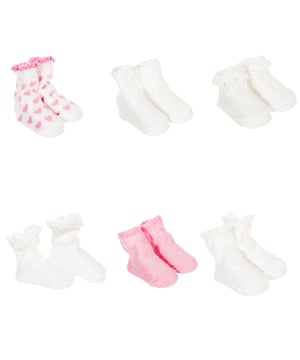 Pack of 6 Le Petit Garçon socks.
 - Star print.
 - Polka dot print.
 - Striped print.
 Made for babies 0-6 months.
 Anti-pressure cuffs.
 Composition: 73% Cotton, 18% Polyester, 7% Nylon, 2% Elastane
 Care:
- Wash maximum at 40ºC.
 - Do not iron.
 - It is not allowed to use a dryer.
 - Do not use bleach.
 - Does not support dry cleaning.