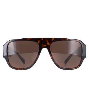 Versace Aviator Mens Havana Dark Brown VE4436U  Sunglasses are a stylish aviator style crafted from lightweight acetate. Versace's logo is embedded in the temples for brand authenticity.