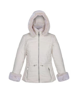 
100% Polyester. Voering: Taffeta. Ontwerp: Logo, Quilted. Trim: Nepbont. Stoftechnologie: Isolerend, Sneldrogend, Thermo-Guard, Waterafstotend. Verstelbare taille, hoge glans, hoge warmte, binnenkoord. Halslijn: Kap, staande kraag. Mouwtype: Met lange mouwen. Manchet: Opgedraaid manchet. Kapkenmerken: Afneembare kap, koordversteller. Zakken: 2 onderste zakken, ritssluiting. Bevestiging: Volledige ritssluiting. 8 UK: 32 in. 10 VK: 34 in. 12 VK: 36 in. 14 VK: 38 in. 20 VK: 45 in. 18 VK: 43 in. 16 VK: 40 in.