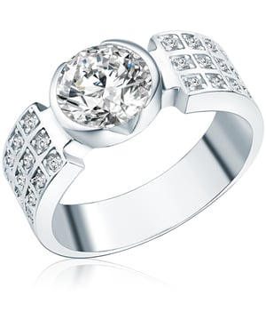 This remarkable ring by Rafaela Donata appears like a precious treasure from the crown jewel population of kings. Its striking ring rail made of finely polished 925 sterling silver impresses with the chess board-like attachment of sparkling zirconia stones on both sides of the large zirconia crystal in the center of the jewelry, which ensures long-lasting enthusiasm with its light game. And despite his engaging presence, it is still surprisingly comfortable. A truly masterful band ring that claims sole rule on her hand due to his shiller!