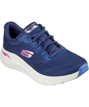 All-day comfort and support combine in Skechers Arch Fit 2.0 - Big League. This lace-up vegan design features an engineered mesh upper with a removable Arch Fit insole and a cushioned midsole.