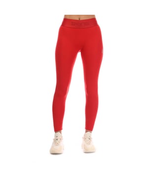 Womens Skins Series-2 Long Tights in red.- Branded elasticated waistband.- Medium level compression.- Reflective outline logo.- Squat proof.- Great absorbency and wicking qualities.- 83% Polyester  17% Elastane.- Ref: SW40200019014