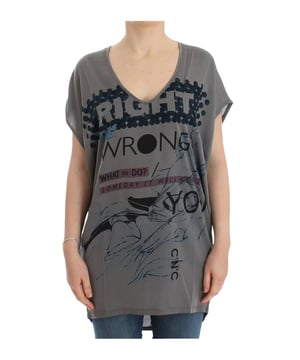 Marca: C'N'C COSTUME NATIONAL  
Estado: Nuevo con Etiquetas  
Estilo: Túnica de Camiseta Larga con Escote en V  
Color: Gris con Estampado Motivo  
Detalles del Logo  
Hecho en Italia  
Material: 100% Poliéster  
Etiquetas Originales y Bolsa de Tienda Incluidas