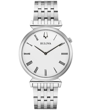 Dit Bulova Heren horloge beschikt over een Quartz binnenwerk. De kast (38 mm mm) is vervaardigd uit RVS (Zilverkleurig) en heeft een Saffierglas. De band is Zilverkleurig RVS. Dit horloge uit de Bulova Regatta reeks is een mooi en tijdloos geschenk. Verras jezelf of iemand anders met dit cadeau. Bovendien geniet u hierbij van 2 jaar garantie tegen alle fabricagefouten.