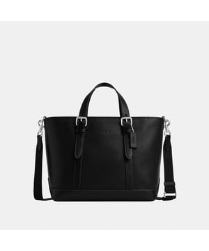Warner Tote in Pebbled Leather, Inside zip and multifunction pockets,  Length: 33.50 cm,  Width: 14.00 cm,  Height: 28.50 cm