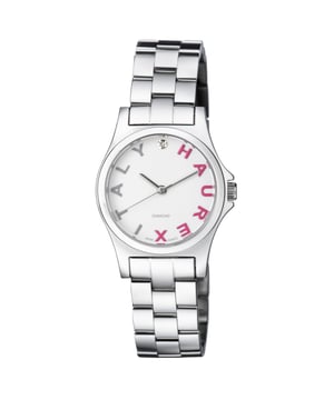 Haurex City Quartz Analog White Dial Stainless Steel Watch # 7A505DPS (Women Watch). Model Number: 7A505DPS 7A505DP 7A505D 7A505. Movement Type: Quartz. Water Resistant Depth: 30 meters. Crystal: Mineral. Bezel Function: Stationary. Bezel Material: Stainless Steel. Clasp Type: Fold Over Clasp with Push Button. Case Material: Stainless Steel. Case Size Diameter: 28 millimetres. BandLength: Women Standard. Case Size Thickness: 7 millimetres. Band Material: Stainless Steel. Item Shape: Round Shape. Display Type: Analog. Dial Color: White. Band Color: Silver.