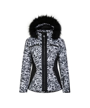 100% Polyester. Stof: Satijn Touch, Stretch. Ontwerp: Waas, Contrast, Luipaardprint. Stoftechnologie: Ared 10000, Ademend, Waterdicht. Afneembare sneeuwrok, getapete naden.. Halslijn: Kapitein. Mouwtype: Met lange mouwen. Kenmerken van de kap: Afneembare bontboord, afneembare kap. Zakken: Zak voor skipas, 2 borstzakken, rits. Bevestiging: Volledige ritssluiting. Gemaakt van gerecycleerde materialen. 6 VK: 30 in. 8 UK: 32 in. 10 VK: 34 in. 12 VK: 36 in. 14 VK: 38 in. 20 VK: 45 in. 18 VK: 43 in. 16 VK: 40 in.