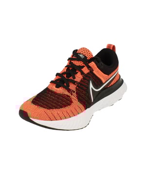 Nike Womens React Infinity Run Flyknit 2 Ct2423   - Bright Mango White Black 800
