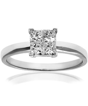 Oro blanco de 18 quilates (750): 2,9 g; # Diamante: 0.50ct