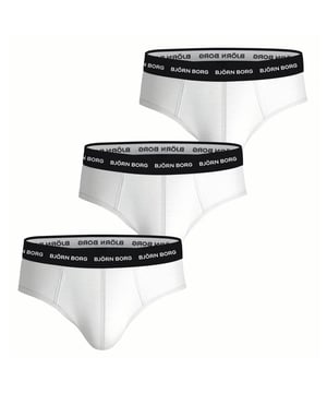 Tres boxers de la marca BJÖRN BORG con banda elástica con logo. Brief esencial para el uso diario con un ajuste perfecto.